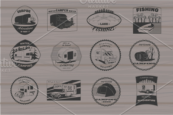 Camper Badges,logos (vector) in Logo Templates - product preview 2