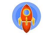 Rocket Icon in Flat Style