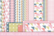 Assorted Triangles 24 12x12 Papers