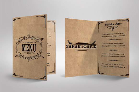 Vintage Wedding Stationery Set in Wedding Templates - product preview 1