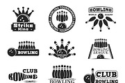 Vector set of bowling logo