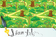 Seamless pattern - Green Forest Land