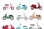 Vector vintage scooters