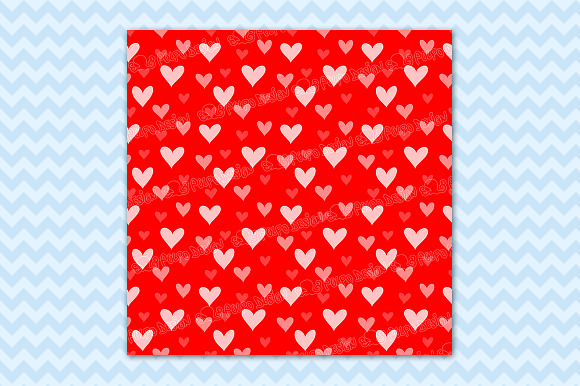 Red Hearts digital paper in Patterns - product preview 1