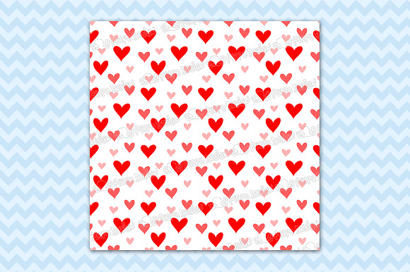 Red Hearts digital paper in Patterns - product preview 2