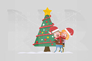 3d Illustration. Couple in love Xmas