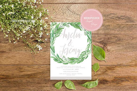 SET of 2 Rustic 5x7 Card Mockup  in Print Mockups - product preview 2