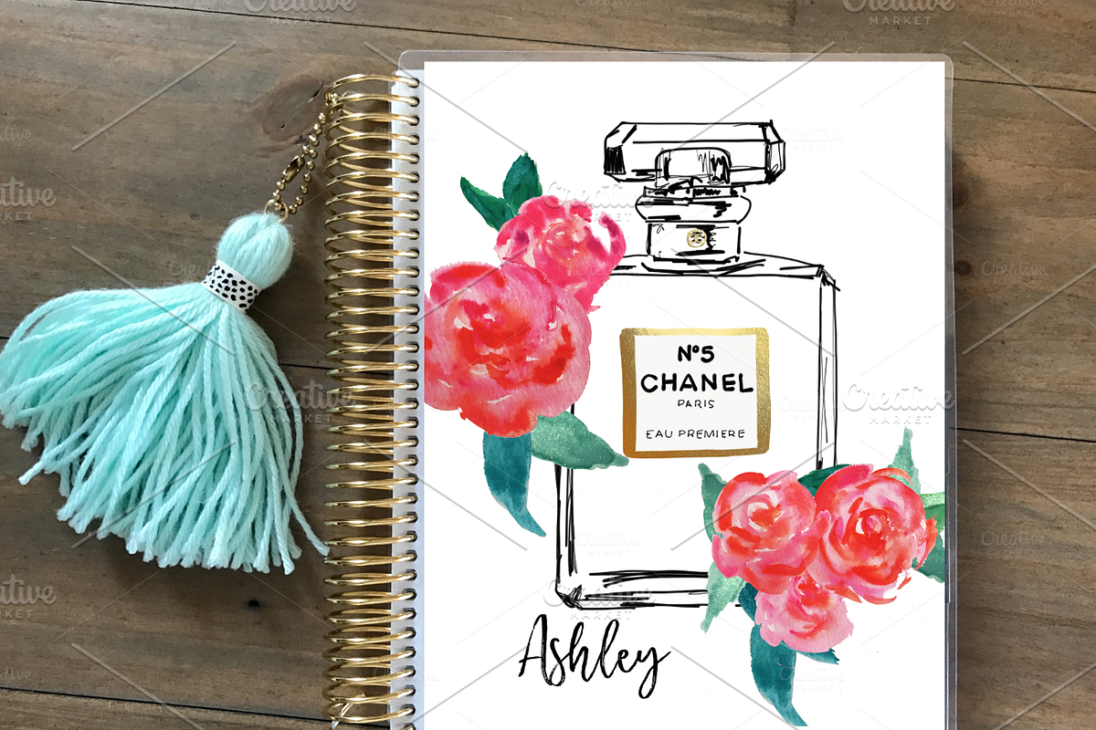Chanel and Peony Digital Papers in Illustrations - product preview 8