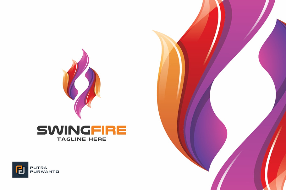 Swing Fire - Logo Template in Logo Templates - product preview 8