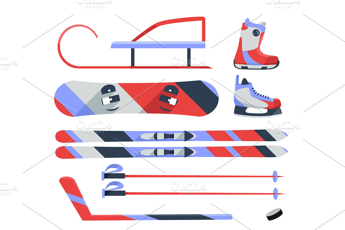 Winter sports objects in Objects - product preview 8