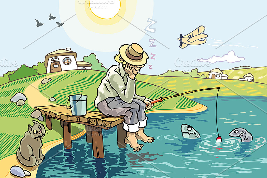 Sleeping Fisher in Illustrations - product preview 8