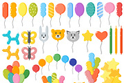 Color glossy balloons mega set