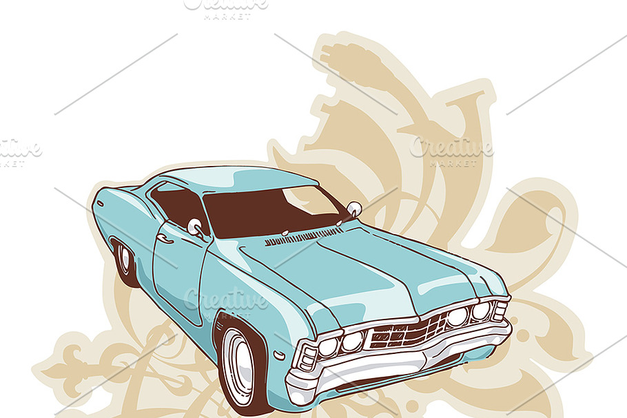 Retro Low-rider in Illustrations - product preview 8