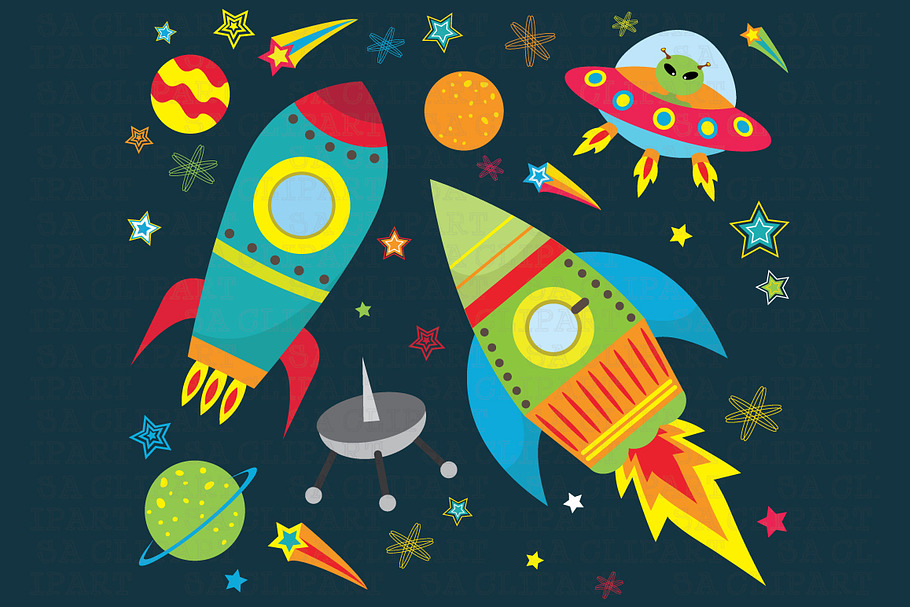 Outer space clipart in Illustrations - product preview 8