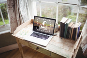 Laptop sitting on desk