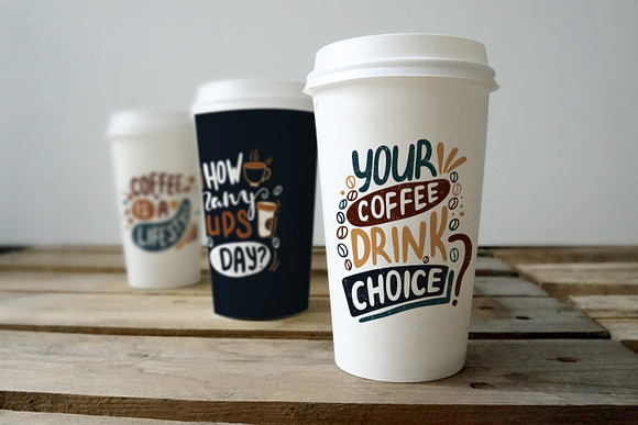 Handdrawn Coffee Quotes. Lettering. in Postcard Templates - product preview 2