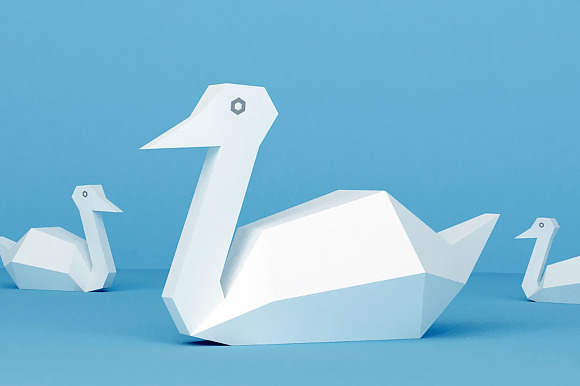 DIY Swan - 3d papercraft in Templates - product preview 1