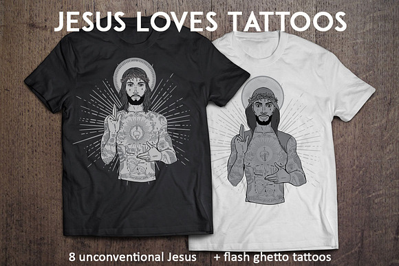 Jesus Loves Tattoos in Illustrations - product preview 1