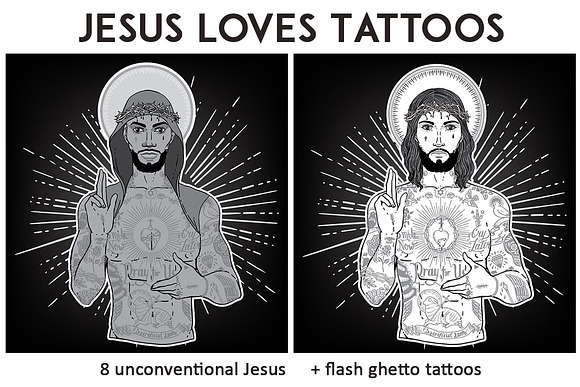 Jesus Loves Tattoos in Illustrations - product preview 2