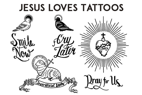 Jesus Loves Tattoos in Illustrations - product preview 5