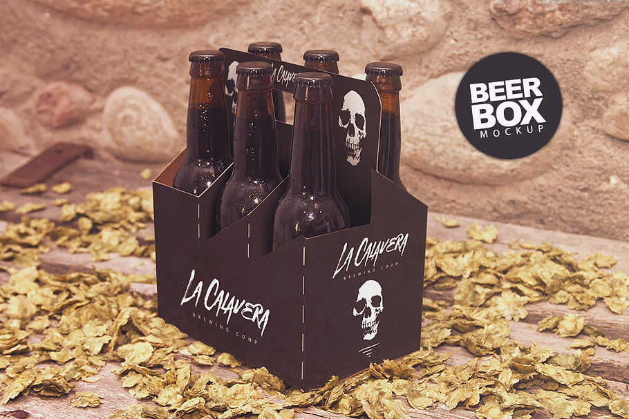6 Pack Beer Box Mockup in Product Mockups - product preview 8