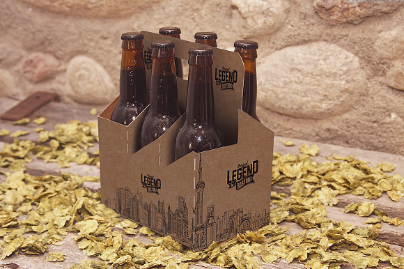 6 Pack Beer Box Mockup in Product Mockups - product preview 1