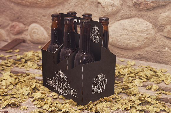 6 Pack Beer Box Mockup in Product Mockups - product preview 3