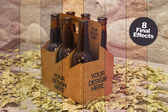 6 Pack Beer Box Mockup in Product Mockups - product preview 5