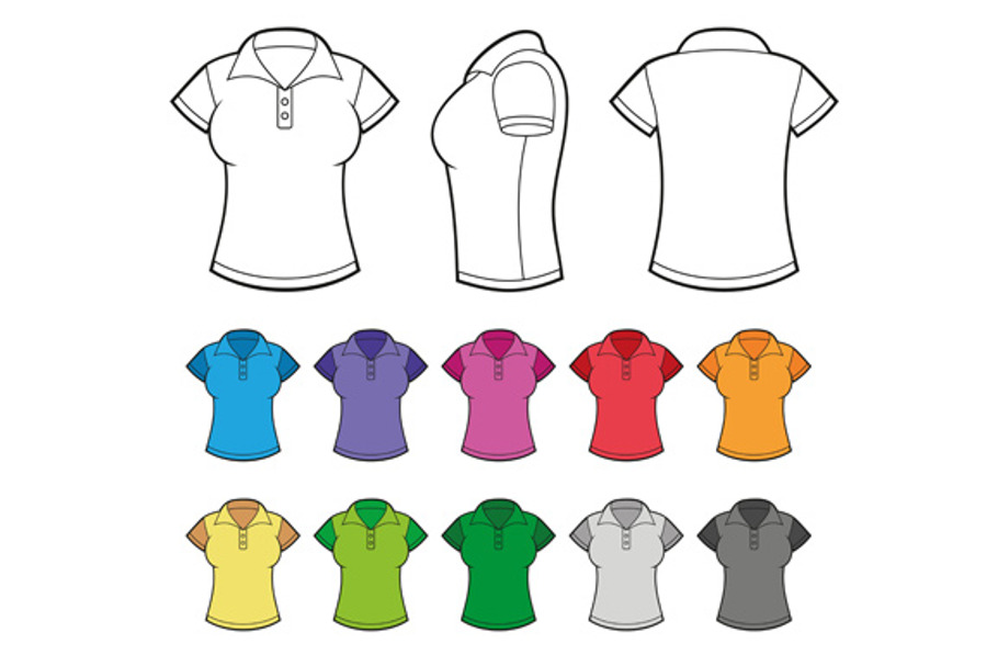 Female Polo Shirts Set in Objects - product preview 8
