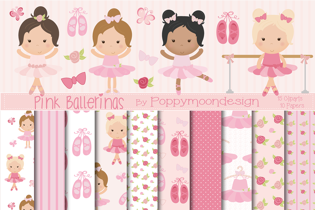 Pink Ballerinas in Illustrations - product preview 8