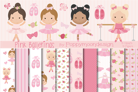Pink Ballerinas in Illustrations - product preview 2