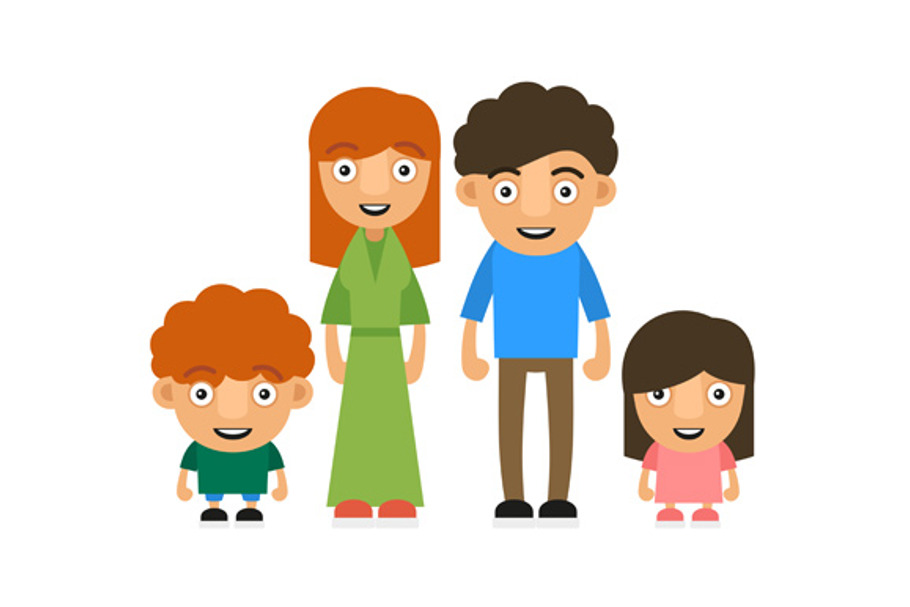 Family With Two Children in Illustrations - product preview 8
