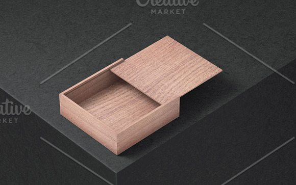 Mockup of Wooden Box- 3 Photo in Product Mockups - product preview 1