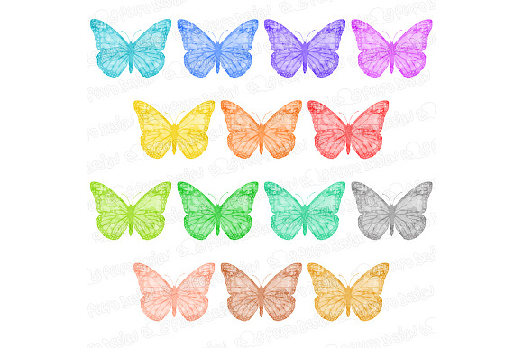 Watercolor Butterflies clip art in Objects - product preview 1
