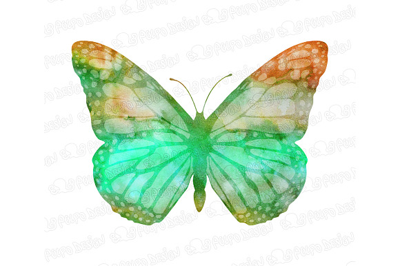 Watercolor Butterflies clipart in Objects - product preview 2