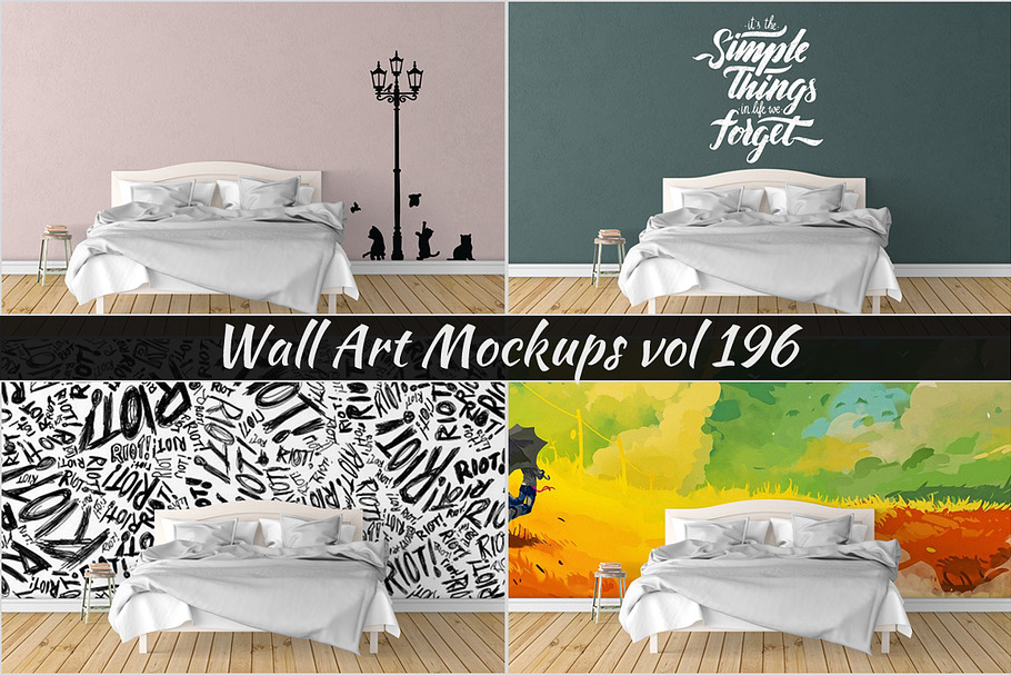 Wall Mockup - Sticker Mockup Vol 196 in Print Mockups - product preview 8