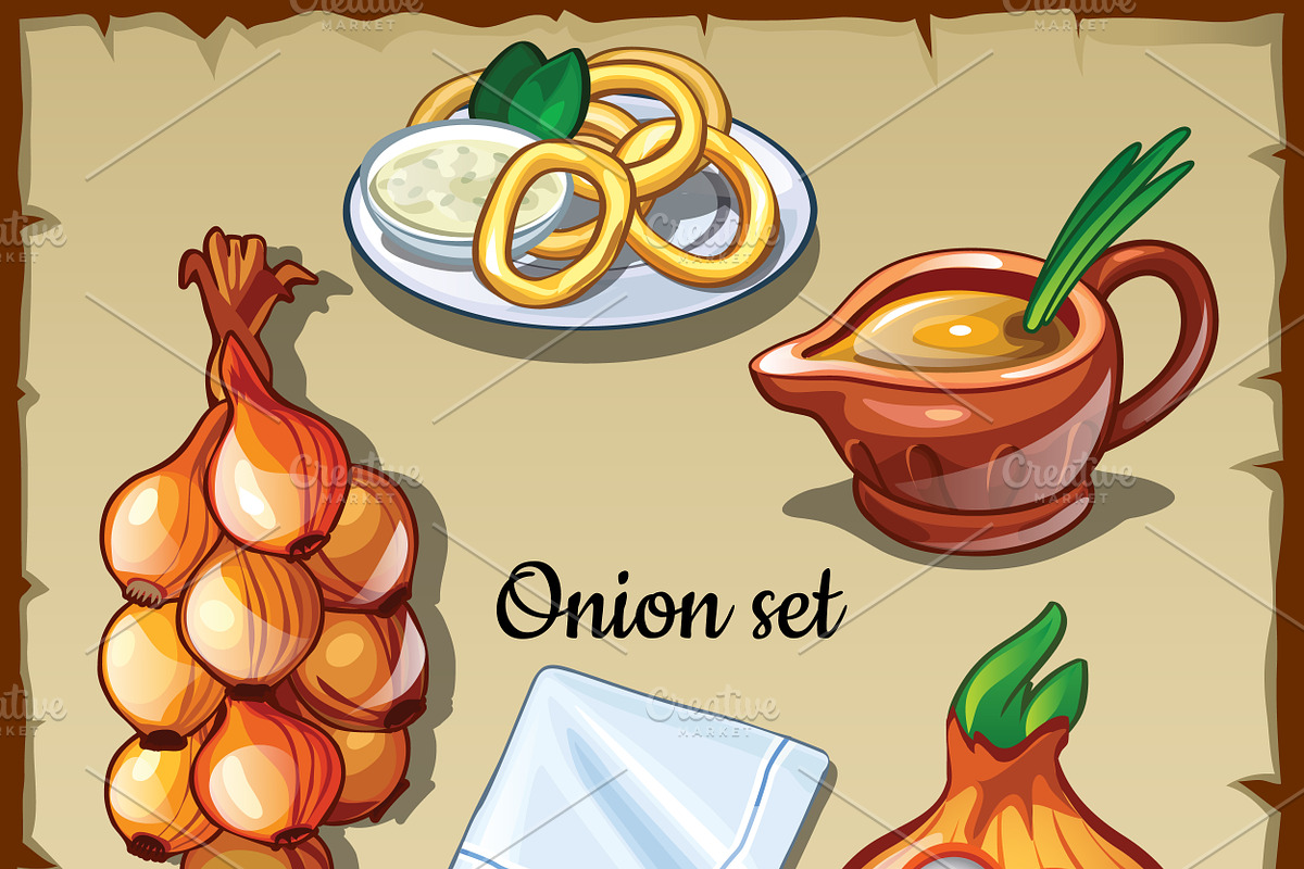 Onion food vector set in Illustrations - product preview 8