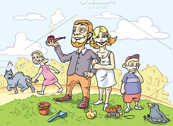 Happy Family in Illustrations - product preview 1