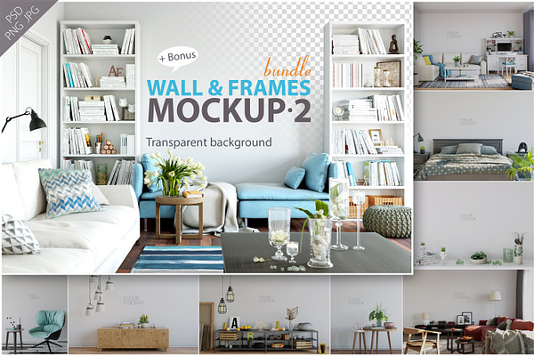Wall & Frames Mockup - Bundle Vol. 2