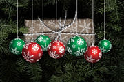 Christmas Balls Hang Vector
