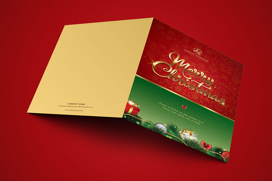 Happy Christmas Greeting Card in Postcard Templates - product preview 8