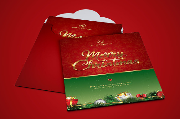 Happy Christmas Greeting Card in Postcard Templates - product preview 2