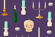 Candles seamless pattern vector