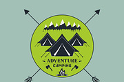camping vintage emblem set