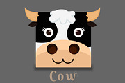 flat image of an cow face