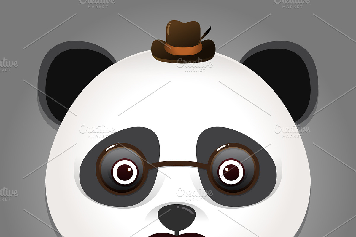 simple sign a panda in Illustrations - product preview 8