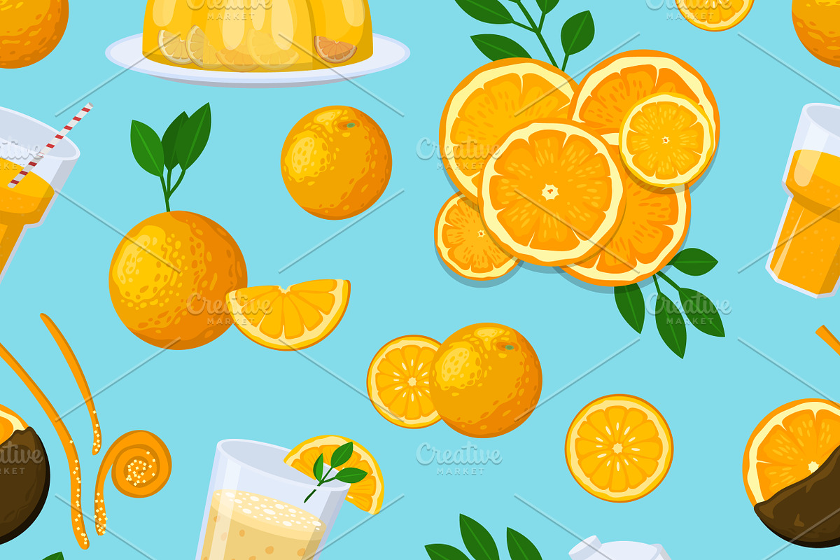Juicy fruits seamless pattern in Illustrations - product preview 8