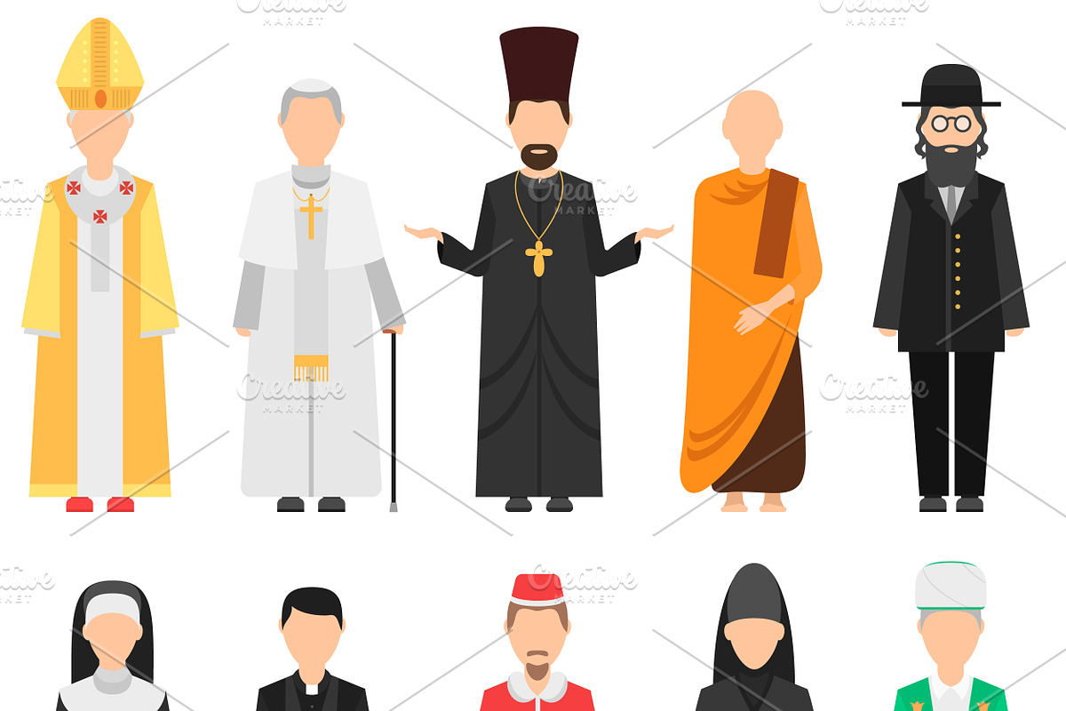 Religion people vector set in Illustrations - product preview 8
