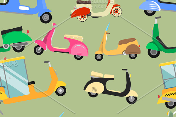 Vector motorcycles pattern