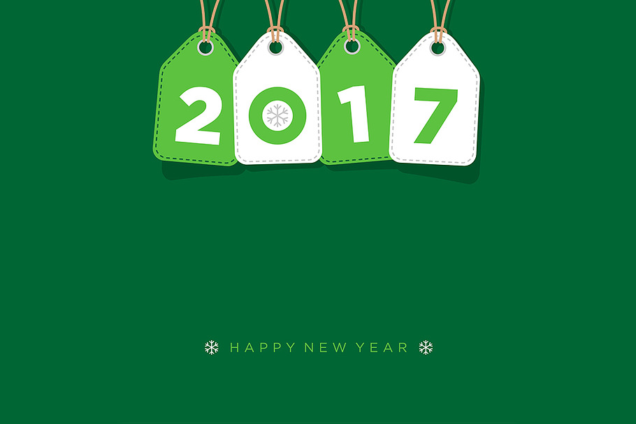 2017 New year greeting card in Illustrations - product preview 8